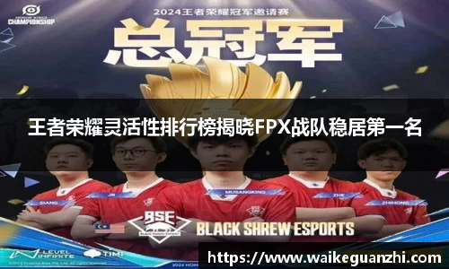 王者荣耀灵活性排行榜揭晓FPX战队稳居第一名