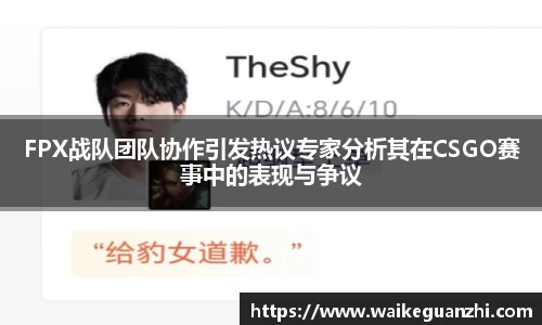 FPX战队团队协作引发热议专家分析其在CSGO赛事中的表现与争议