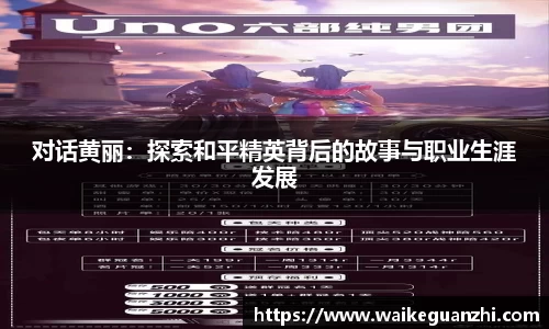 对话黄丽：探索和平精英背后的故事与职业生涯发展