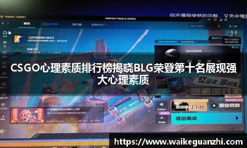 CSGO心理素质排行榜揭晓BLG荣登第十名展现强大心理素质